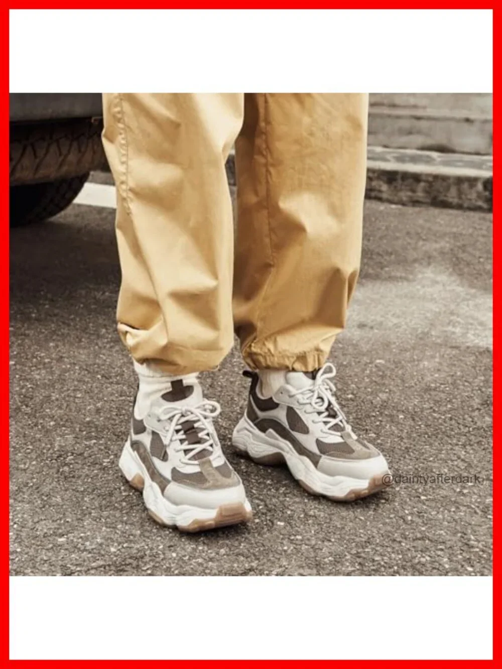 Chunky Platform Sneakers Women Lace Up Leather Casual Dad Shoes Comfortable